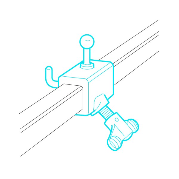 Clamping slide for traction...